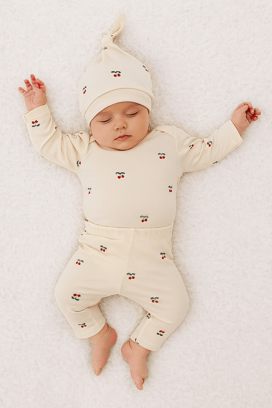 Conjunto 3 piezas Cerezas Bebés 0 - 18 Meses - Memmi