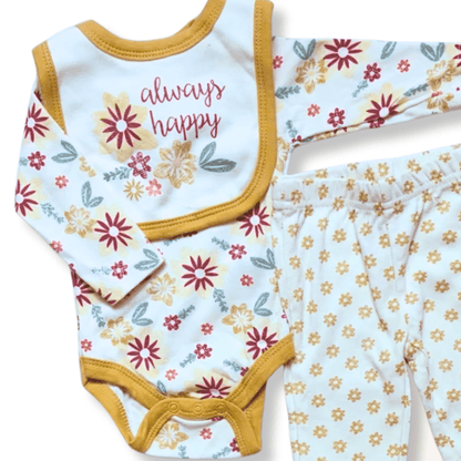 Conjunto 3 piezas Margritas Bebés 0 - 18 Meses - Memmi