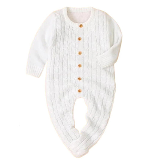 Mameluco Tejido Blanco Bebés 0 - 18 Meses - Memmi