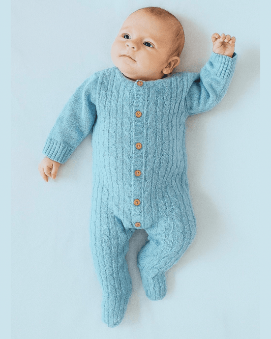 Mameluco Tejido Celeste Bebés 0 - 18 Meses - Memmi