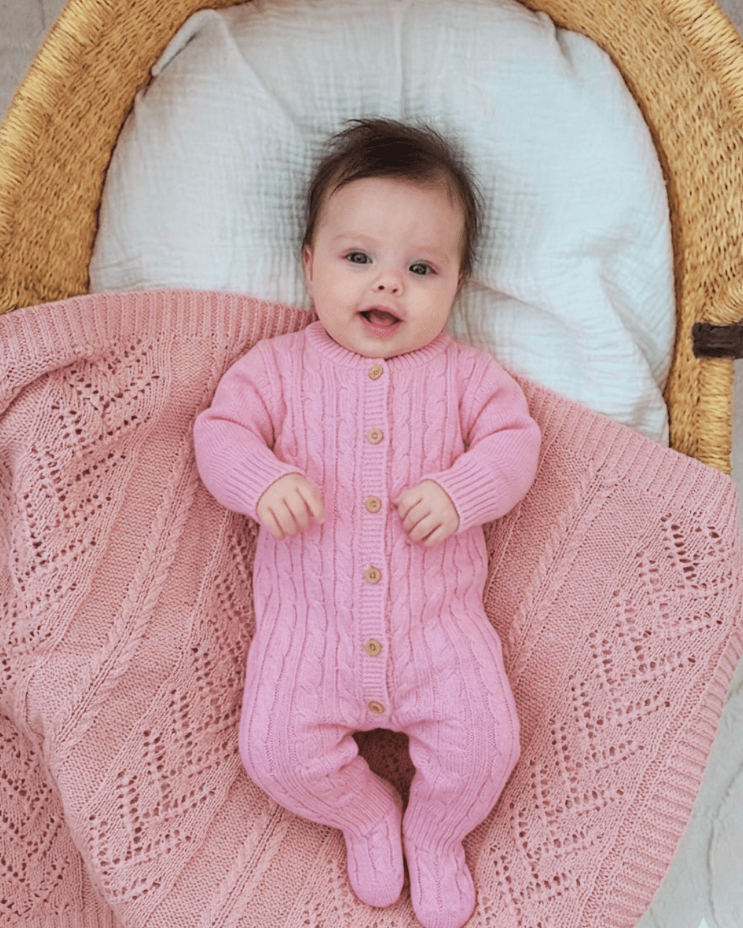 Mameluco Tejido Rosado Bebés 0 - 18 Meses - Memmi