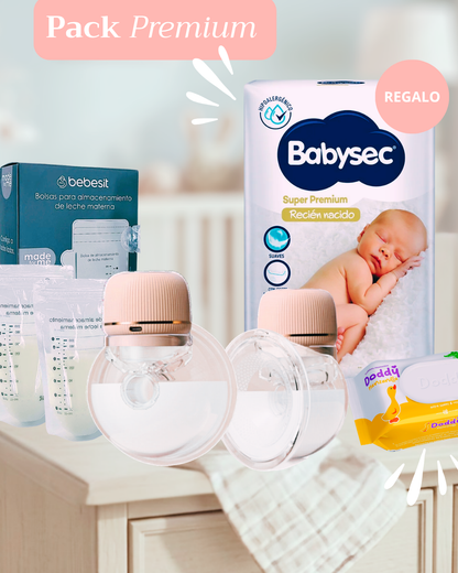 Sacaleches| 2 Extractores de leche eléctricos S15, 30 bolsas para leche, toallitas húmedas y pañales de REGALO