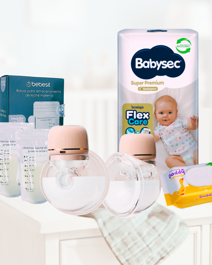 Sacaleches| 2 Extractores de leche eléctricos S15, 30 bolsas para leche, toallitas húmedas y pañales de REGALO