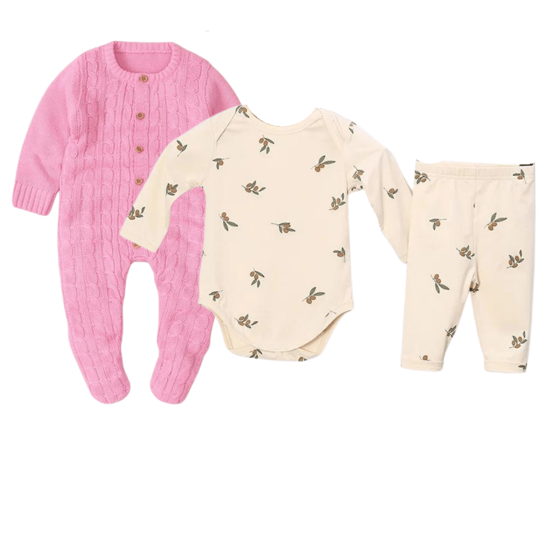 SET REGALO | Conjunto 3 piezas + Mameluco tejido - Memmi
