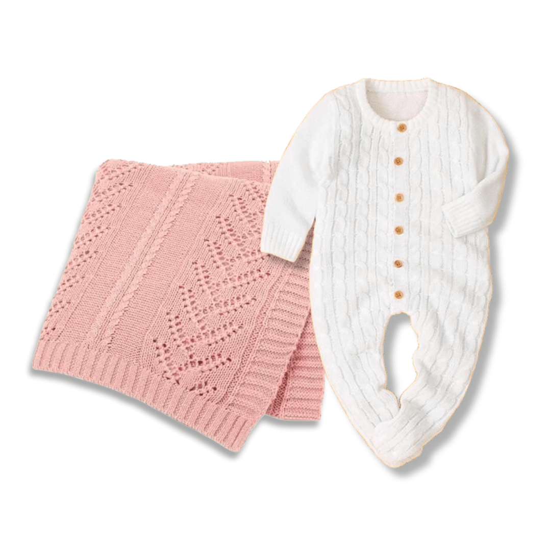 SET REGALO | Mameluco tejido blanco + Rebozo - Memmi