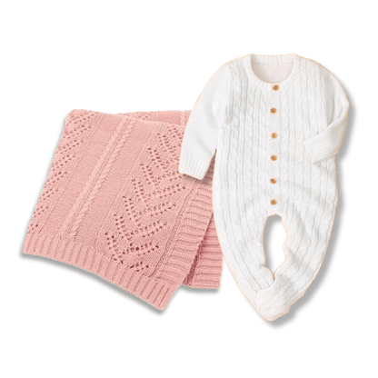 SET REGALO | Mameluco tejido blanco + Rebozo - Memmi