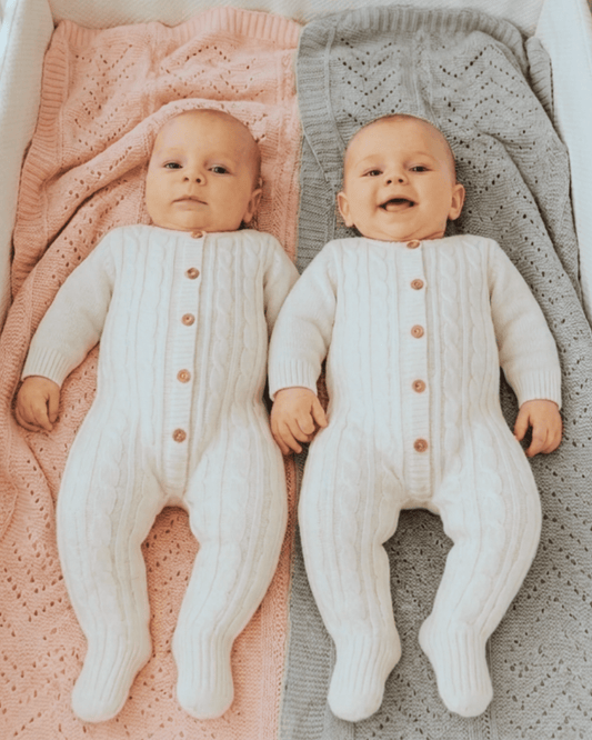 SET REGALO | Mameluco tejido blanco + Rebozo - Memmi