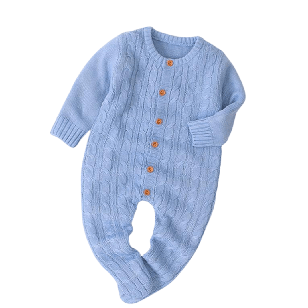 SET REGALO | Mameluco tejido + Conjunto 3 piezas celeste - Memmi