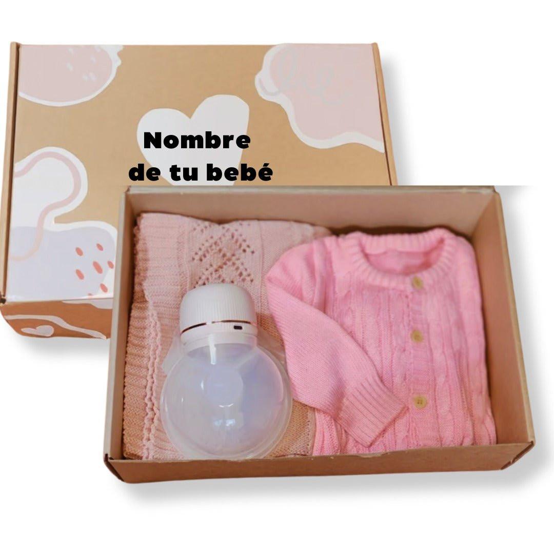 SET REGALO | Mameluco tejido + Rebozo rosado - Memmi